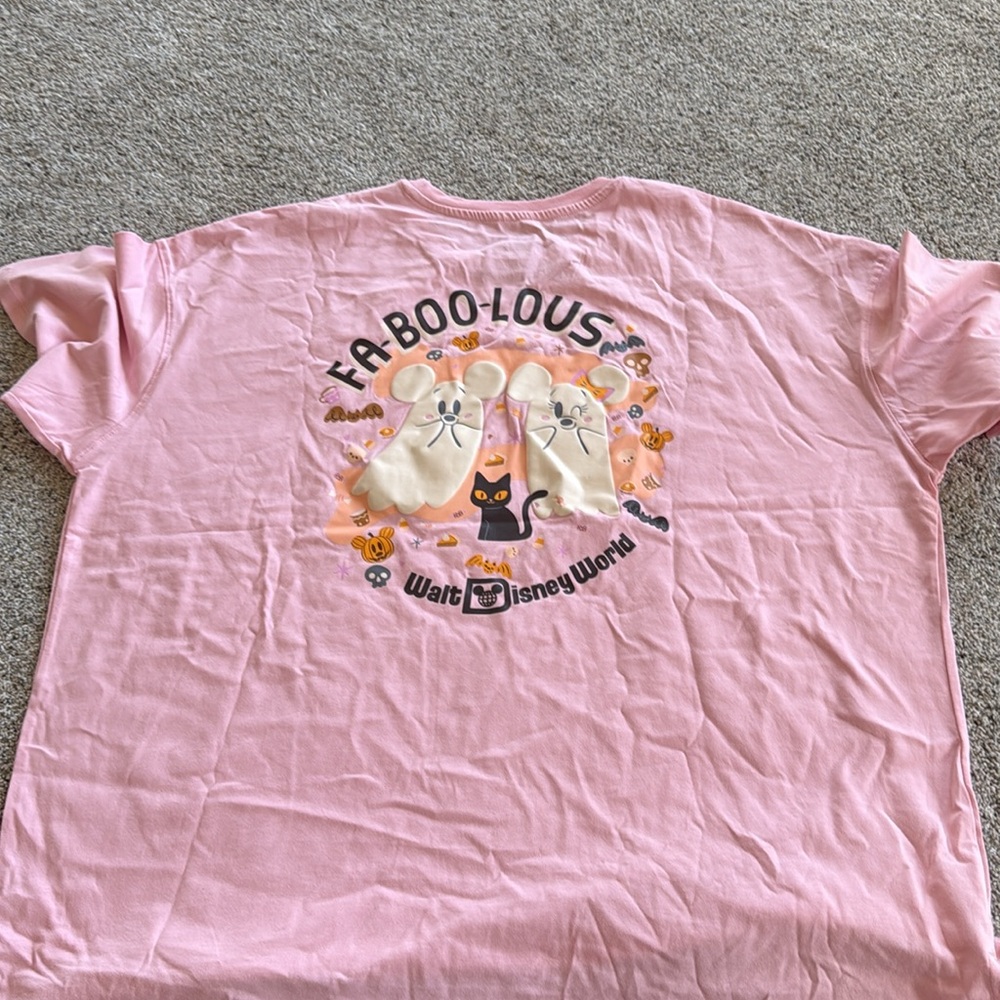 NWT MICKEY WALT DISNEY WORLD GHOST PINK TEE